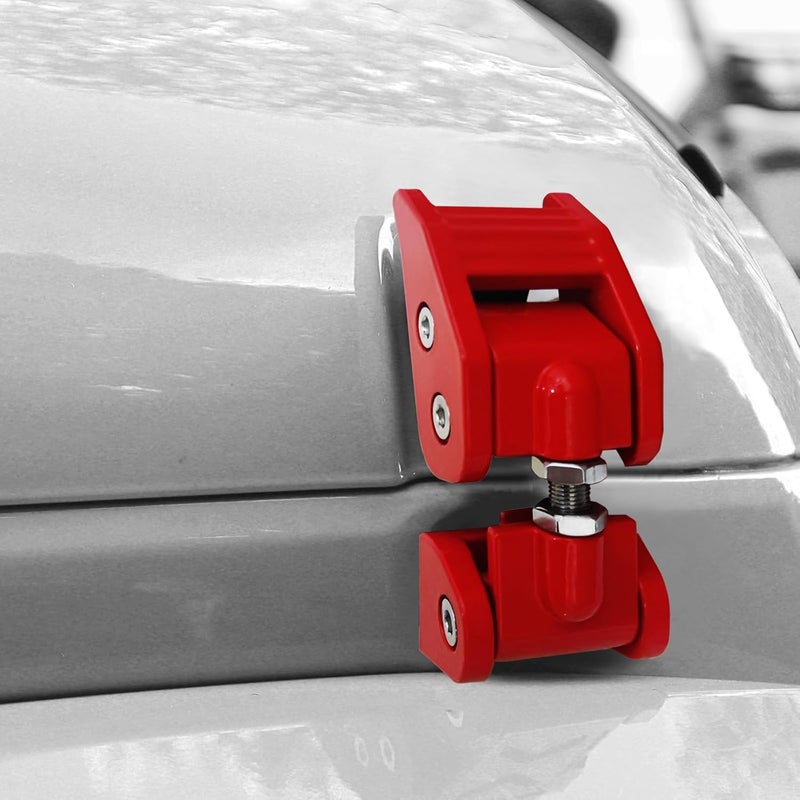 WWFGYX Hood Latches Catch Kit for Jeep Wrangler JK JL & Gladiator JT (2007-2024) - Red - Image 2