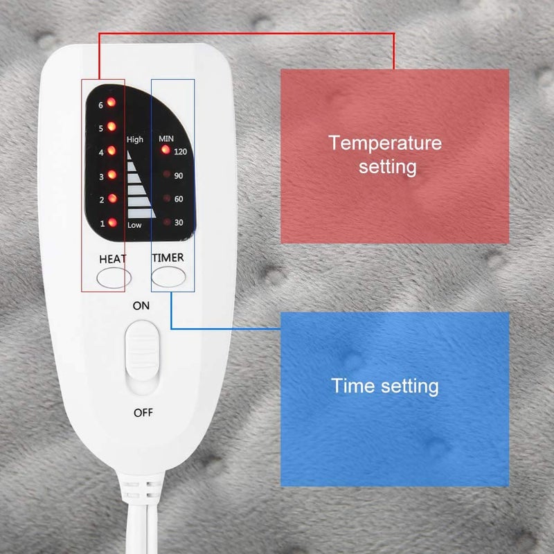 woobles Electric Blanket Heating Cushion Heated Multifunctional Electric Winter Warm Heating Blanket Office Home Chair Pad Mat 6-speed Temperature Control and 4 Time Settings Safe and Comfortable to Use(US) - Image 4