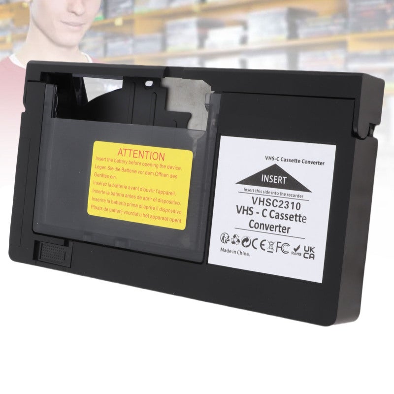 VHSC Cassette Adapter, 1 AA Battery Powered - One Touch Control, Playback Recording Converter for Vintage Footage Viewing, Home Entertainment & Senior Users - Image 2
