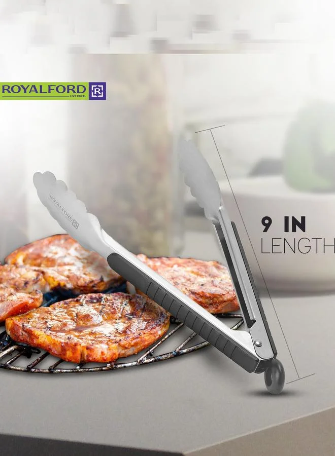 Royalford Stainless Steel Food Tongs, 9 Inch