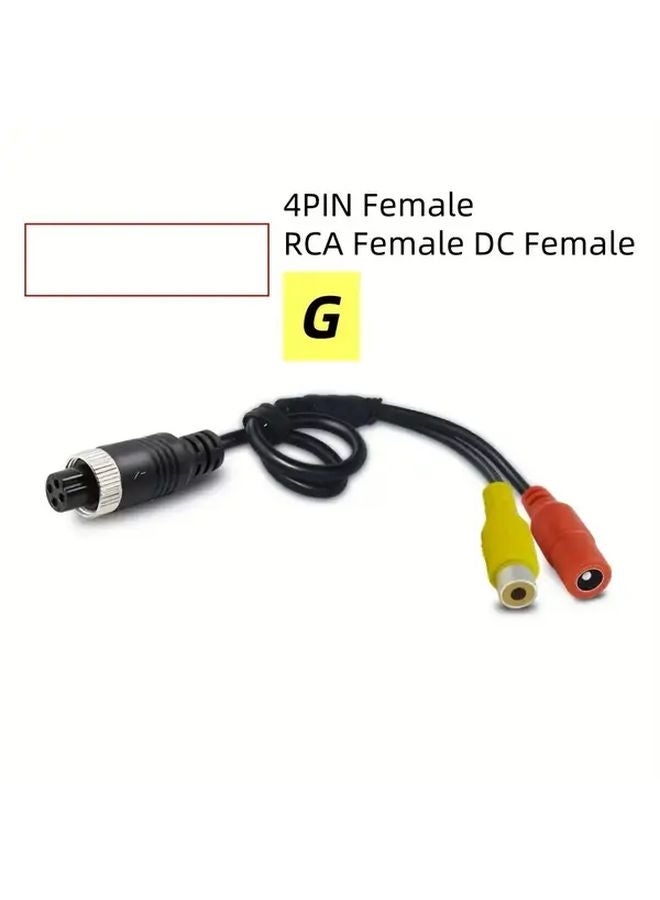 4 Pin Female To RCA Female DC Female Aviation Adapter Cable For Car Camera - Image 1