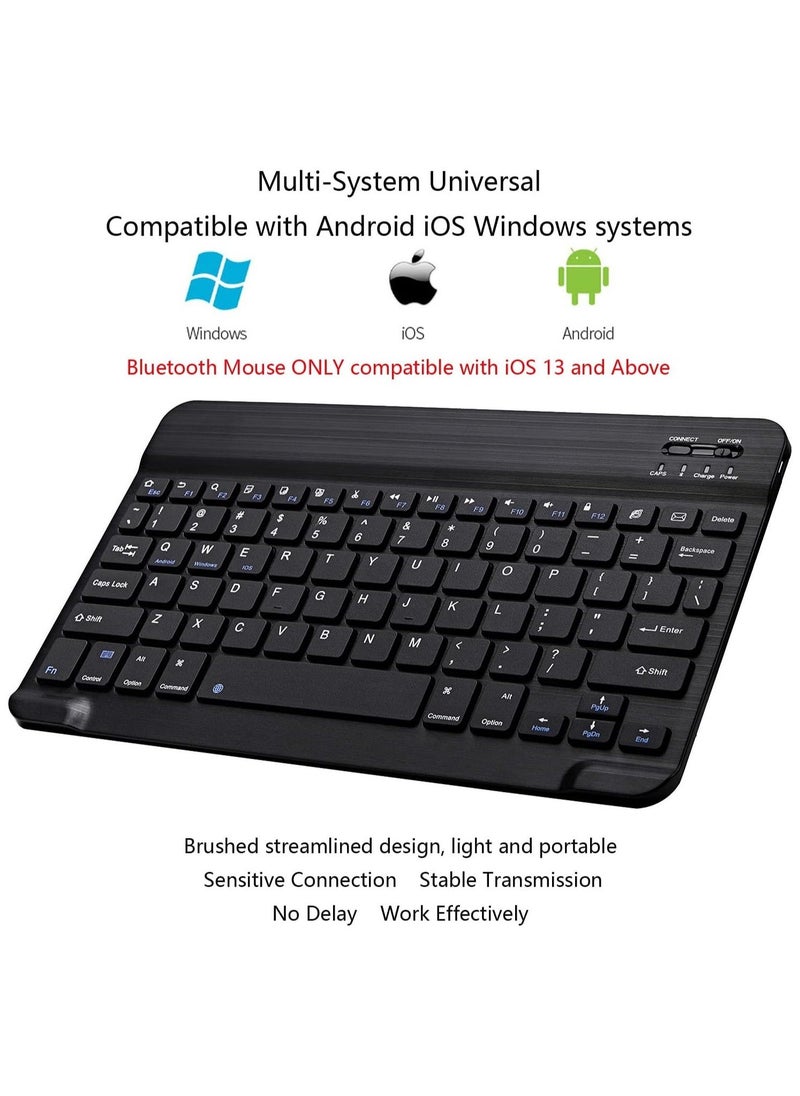 ELTRAZONE ELTERAZONE Ultra-Slim Bluetooth Keyboard and Mouse Combo Rechargeable Portable Wireless Keyboard Mouse Set for Apple iPad iPhone iOS 13 and Above Samsung Tablet Phone Smartphone Android Windows(Black) - Image 3