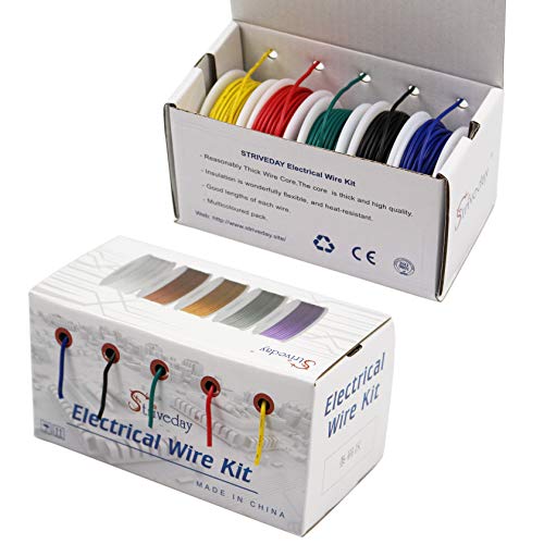 striveday 22 AWG Flexible PVC Wire Electric Wire 22 Gauge Tinned Copper Hook Up Wire 300V Cables Electronic Stranded Wire Cable Electrics DIY Box - Image 3