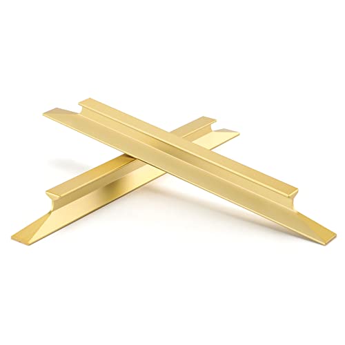 Peaha 10 Pack Gold Edge Pulls for Cabinets 5 Inch Tab Handles for Kitchen Brushed Brass Cupboard Hardware - Image 4