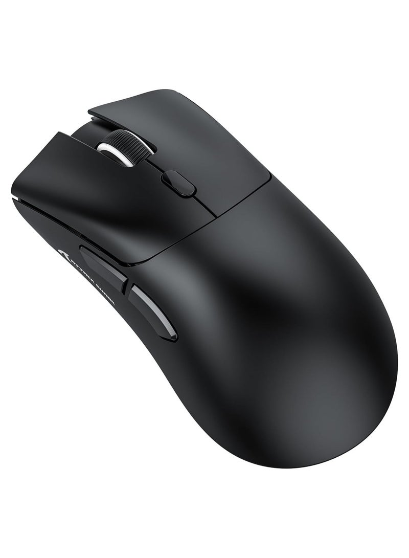 Attack Shark Shark Attack R1 Ultralight Gaming Mouse 59g with Strap Wireless/Wired Bluetooth/2.4GHz Gaming Mouse 6 DPI Adjustable Resolution up to 18000 65 Hours Battery Life Comes with Sticker Color Black - Image 1