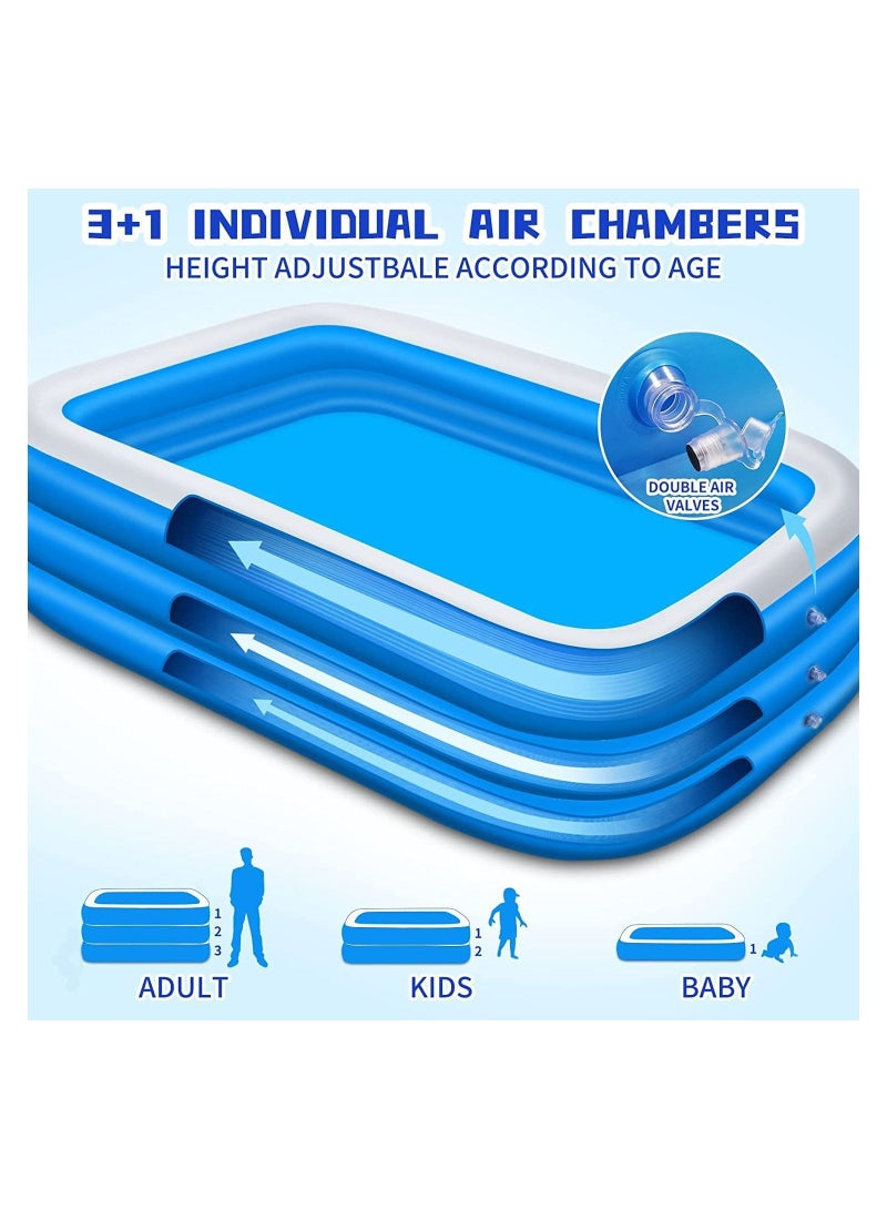 GGEROU Inflatable Swimming Pool,Thickened Full-Sized Above Ground Kiddie Inflatable Family Swimming Lounge Pool for Kids & Adults,(82 x 55 x 22Inch) - Image 3