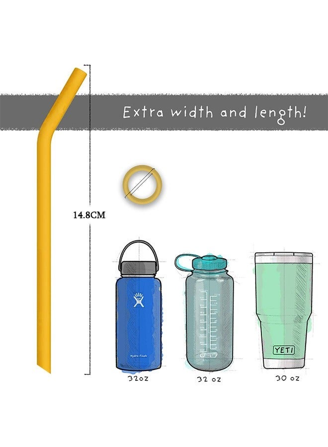 3 Pcs Reusable Silicone Straws, Food Grade BPA Free Non Rubber Straw, Bendable Straws for Kids Toddlers (Pink+Green+Yellow) - Image 2