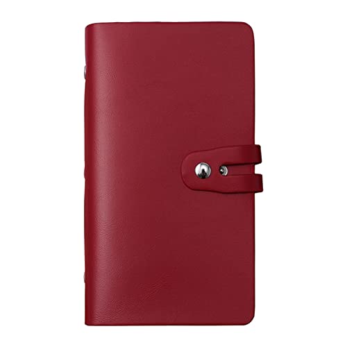 Romozi RFID Credit Card Holder, Leather Business Card Organizer with 96 Card Slots, Credit Card Case for Managing Your Different Cards and Important Documents to Prevent Loss or Damage (Dark Red) - Image 1