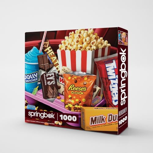 Springbok Movie Night Treats 1000 Piece Jigsaw Puzzle for Adults Poster Now Included Hersheys Snacks Unique Cut Pieces Made in USA - Image 5