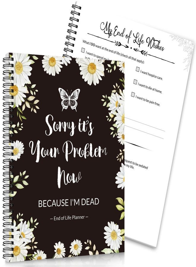 Phyxin Spiral End of Life Planner, Large A4 Size Im Dead Now What Planner-8.58'' x 11'', Guided End Of Life Planner Organizer Binder for Final Arrangements & Important Affairs, Floral - Image 1
