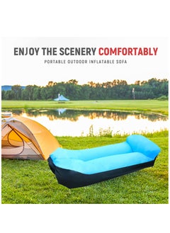 KASTWAVE Inflatable Lounger Air Sofa Hammock,Portable,Waterproof Anti-Air Leaking Design,Pillow Shape The top for Added Comfort, for Lakeside Beach Traveling Camping Picnics & Music Festivals Camping (Blue)  - Image 4