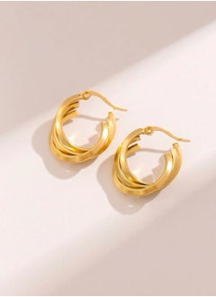 Elegant Stainless Steel Gold Plated Earrings For Women