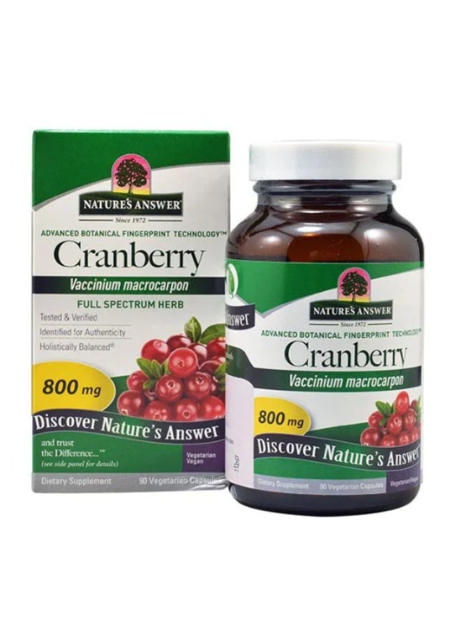Nature’S Answer Cranberry 800Mg Vegetable Capsules 90’S