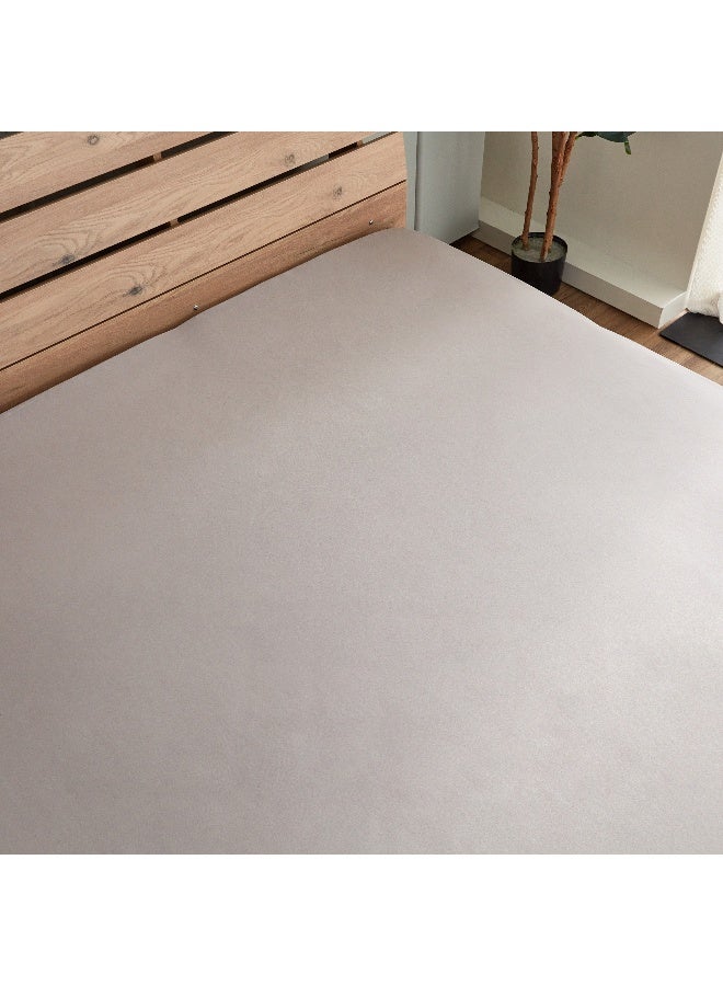 Home Box Derby Solid Microfiber Double Fitted Sheet - 140x200+25 cm - Image 3
