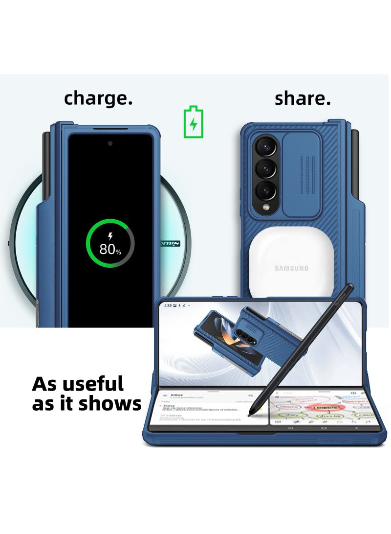 Nillkin Case Suitable for Samsung Galaxy Z Fold4 with S Pen Holder and Hinge Protector with Hidden Kickstand and Lens Slider Slim Cover - Image 5