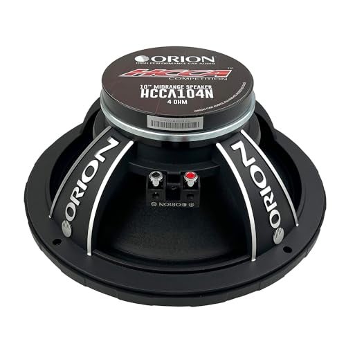 ORION HCCA104N 10” Neodymium Magnet Mid-Range Bullet Loudspeaker, 2200W Max Power, 550W RMS, 4 Ohm, 3” Voice Coil - Pro Car Audio Stereo, Cast Basket Midrange Speaker (Single) - Image 5