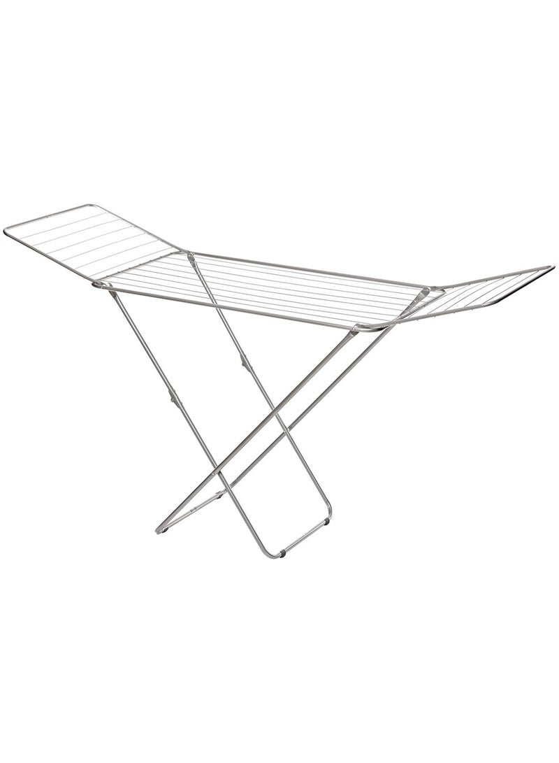 Cloth Dryer, Rust Proof, Iron Wire & Frame, RF10877 Metal Drying Rack Multifunctional Air Dryer Ideal for Indoor/Outdoor Easy Store & Folding Clothes Dryer, Grey