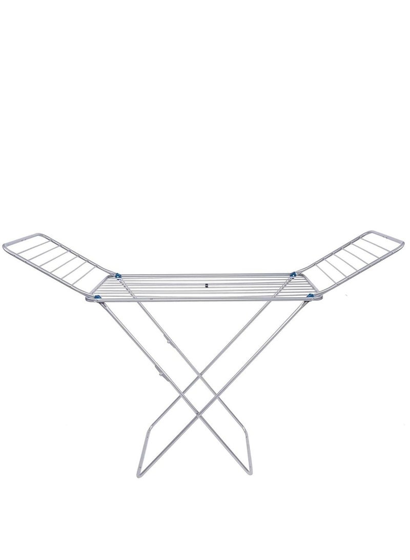Cloth Dryer, Rust Proof, Iron Wire & Frame, RF10877 Metal Drying Rack Multifunctional Air Dryer Ideal for Indoor/Outdoor Easy Store & Folding Clothes Dryer, Grey