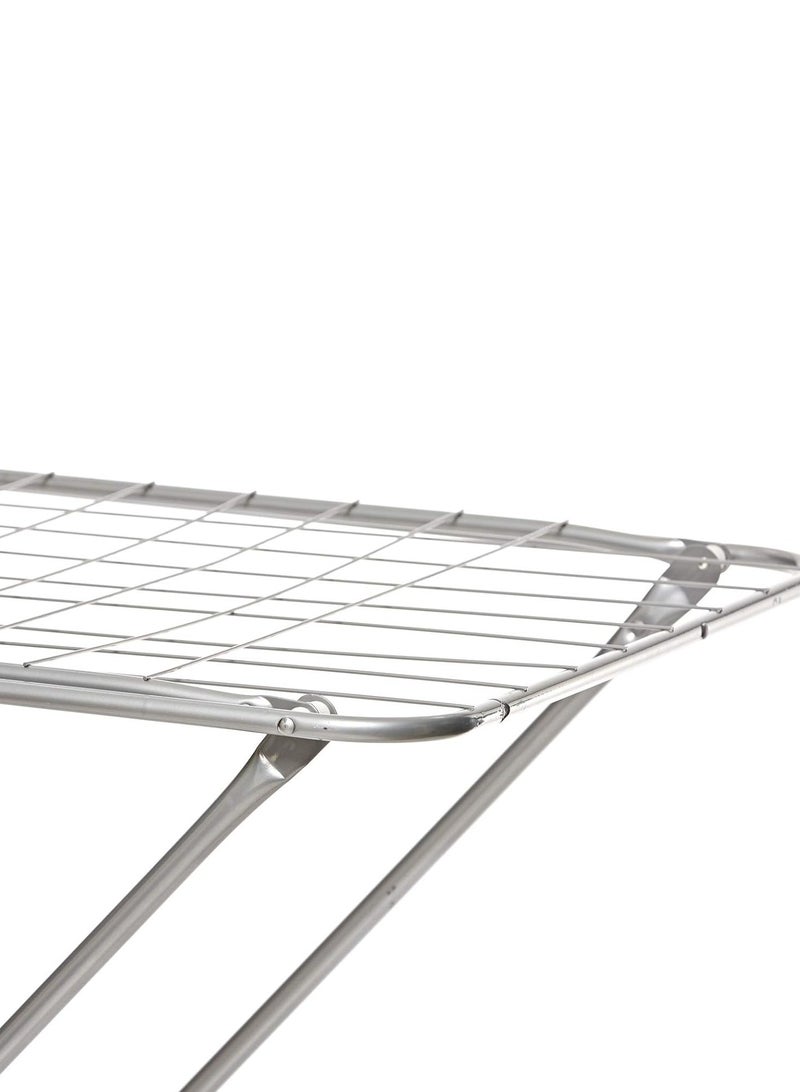 Cloth Dryer, Rust Proof, Iron Wire & Frame, RF10877 Metal Drying Rack Multifunctional Air Dryer Ideal for Indoor/Outdoor Easy Store & Folding Clothes Dryer, Grey