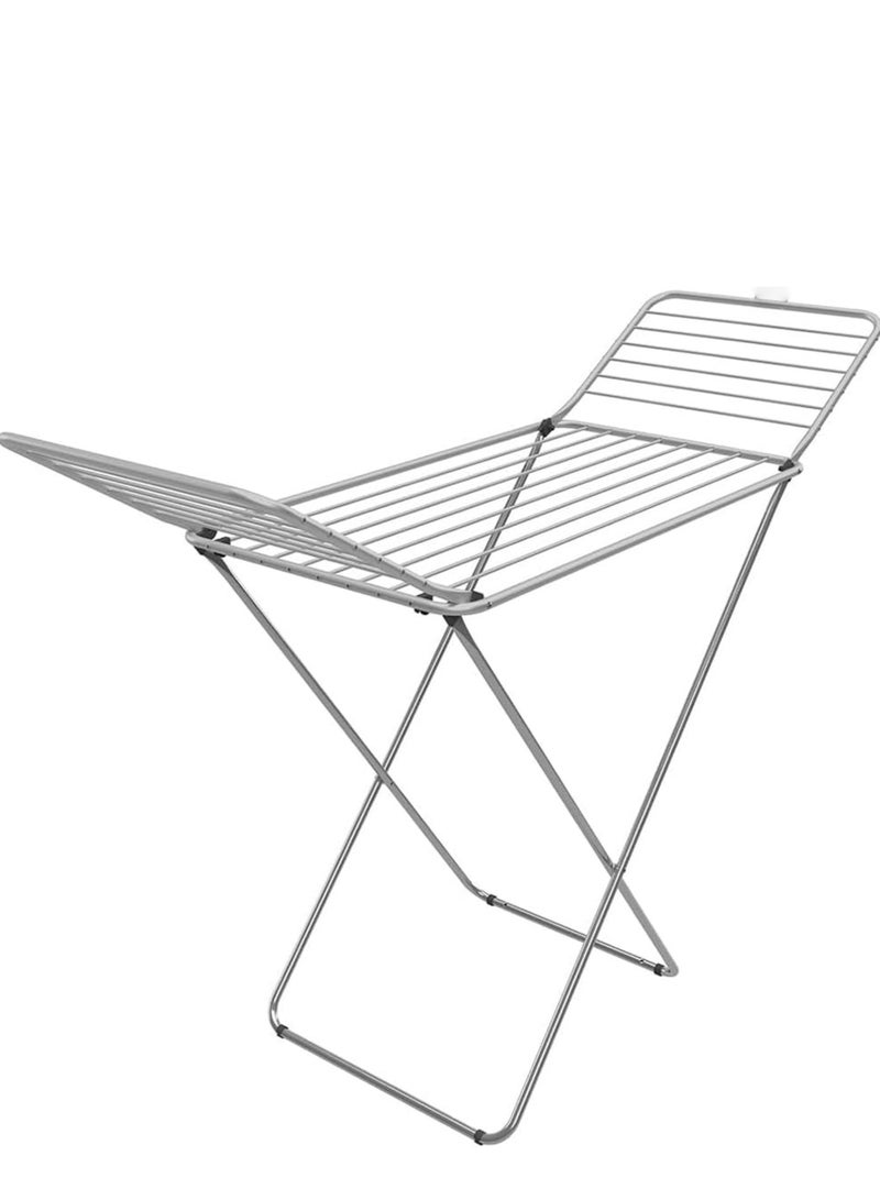 مجفف قماش ، مقاوم للصدأ ، سلك حديد وإطار ، رف تجفيف معدني RF10877 مجفف هواء متعدد الوظائف مثالي للداخلية / الخارجية سهل التخزين ومجفف ملابس قابل للطي ، رمادي - Image 1