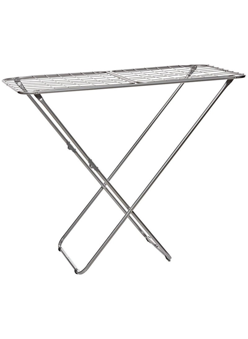 مجفف قماش ، مقاوم للصدأ ، سلك حديد وإطار ، رف تجفيف معدني RF10877 مجفف هواء متعدد الوظائف مثالي للداخلية / الخارجية سهل التخزين ومجفف ملابس قابل للطي ، رمادي - Image 4