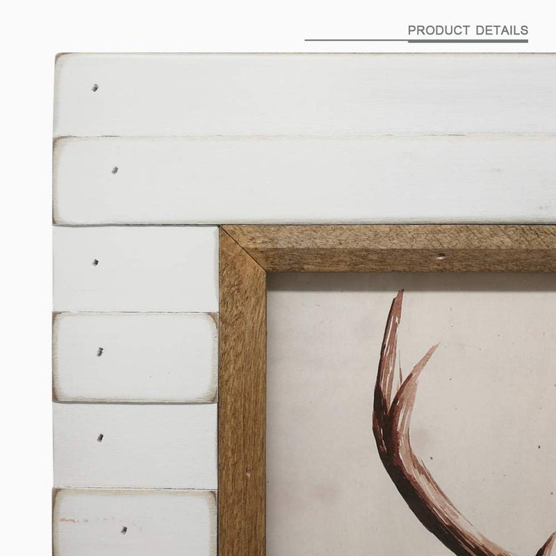 icheesday 5x7 2-Opening Wood Frames Rustic White Picture Frames Wall and Table Top Display Two Photos - Image 2