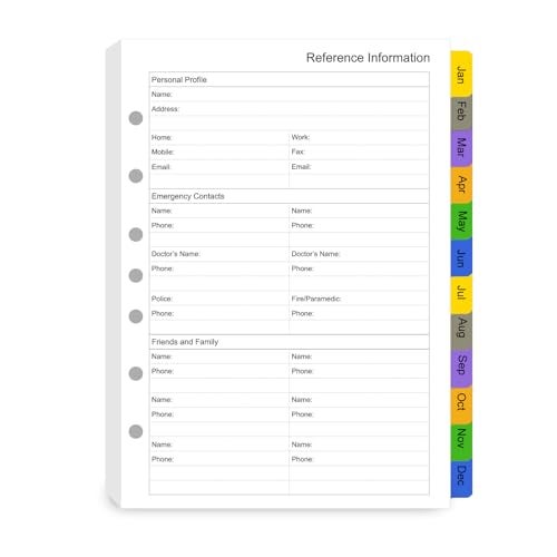 Tiankool 2026 Planner Refill for A5 7-Ring Binder,Weekly & Monthly Planner Inserts Runs from Jan 2026 to Dec 2026, 5-3/4" x 8-1/4" - Image 2