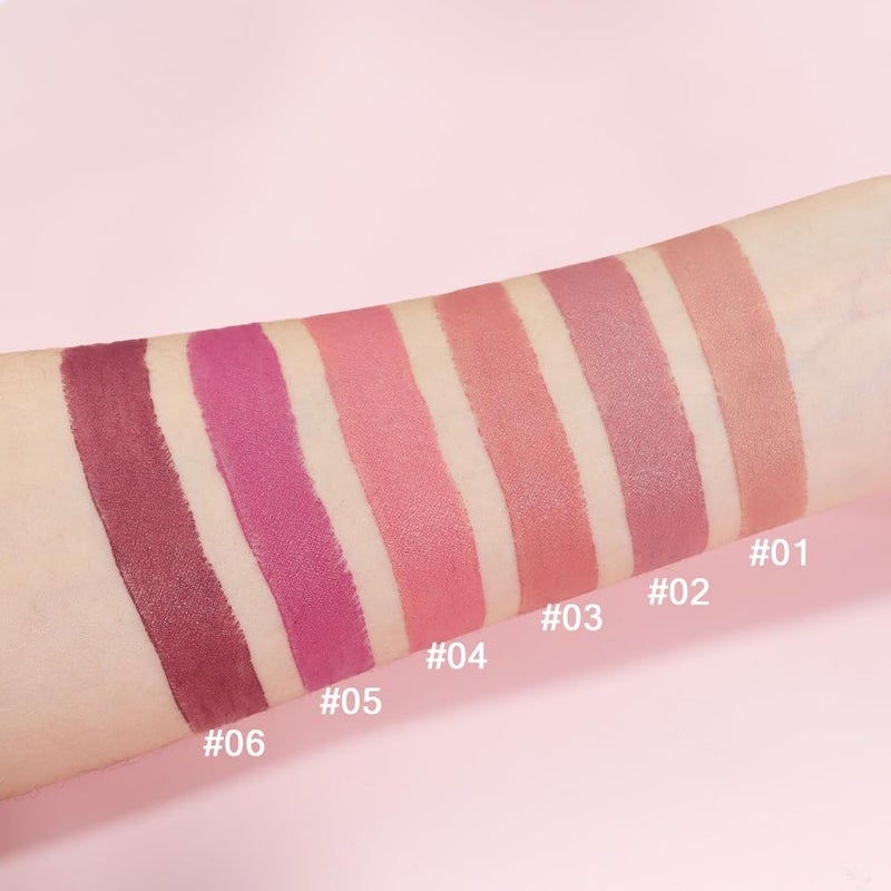 evpct 6Pcs Nude Brown Pink Purple Rose Red Mauve Matte Lipstick Sets for Women Velvet Lipstick Long Lasting Waterproof 24 Hours Lip Stick Stain Makeup Gift Sets labiales mate 24 horas originales A - Image 5