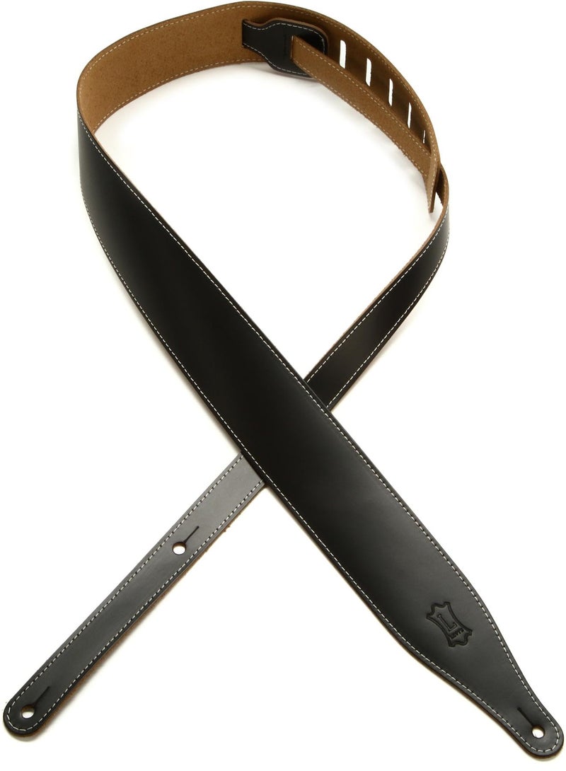 Levy's Leathers DM17-XL-BLK Genuine Leather Guitar Strap, Black - Image 3