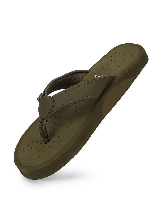 YOHO YOHO Waves Men ortho slippers with arch support |soft comfortable stylish and anti skid Men's Flip-Flops & Slippers in exciting color | Styles | Daily Use |Waves (Olive, numeric_11)  - Image 1