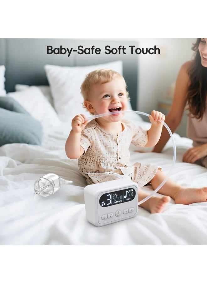 FDTY مصاصة أنف للأطفال، مصاصة أنف من النوع المستخدم في المستشفيات مع 9 مستويات شفط، ضوء ليلي ووظيفة تهدئة بأغاني الأطفال، مصاصة أنف كهربائية للأطفال - Image 4