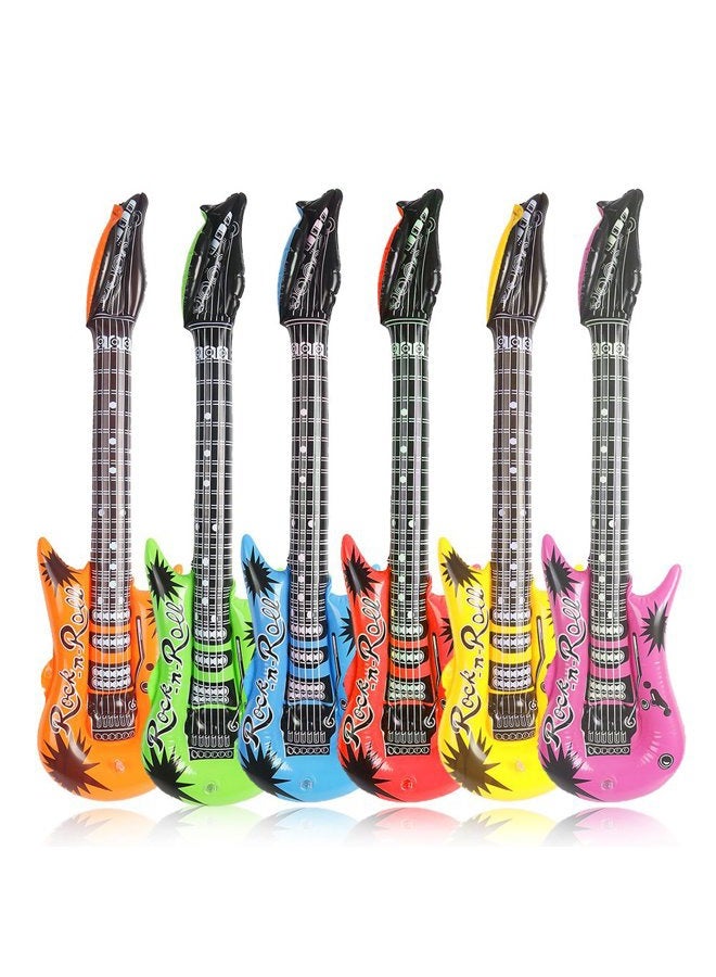 Decora 35 Inch Rock Star Inflatable Guitar Assorted Color for Children Party Accessories Inflatable Toys Pack of 6 - Image 1