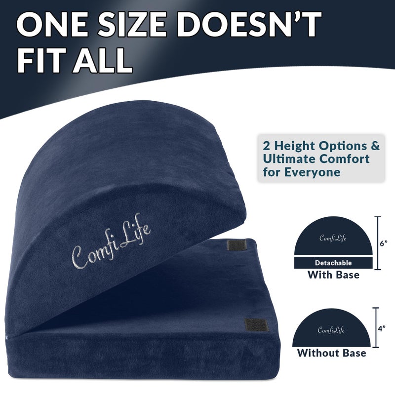 ComfiLife Foot Rest for Under Desk at Work â€“ Adjustable Height Memory Foam Foot Stool for Under Desk, Office Chair & Gaming Chair â€“ Ergonomic Footrest for Back & Hip Pain Relief (Navy) - Image 2