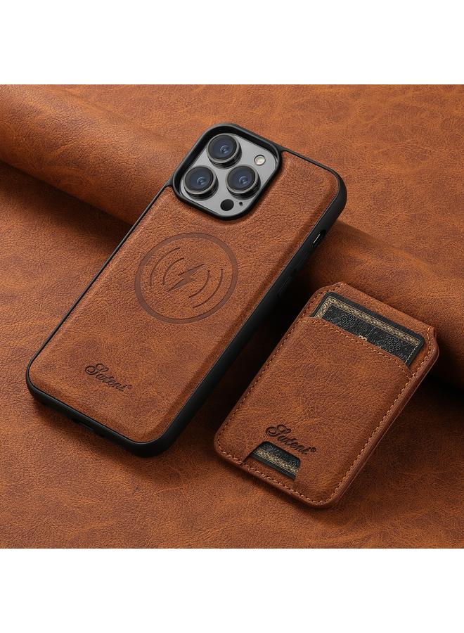 Suteni Case For iPhone 13 Pro H17 Litchi Texture Leather MagSafe Detachable Wallet Phone Case - Image 2