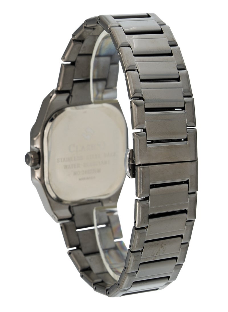 Clasico ساعة أنالوج للرجال من كورتيس مصنوعة من الفولاذ المقاوم للصدأ - قرص أسود، عرض التاريخ، تصميم ثماني الأضلاع فاخر - Image 3