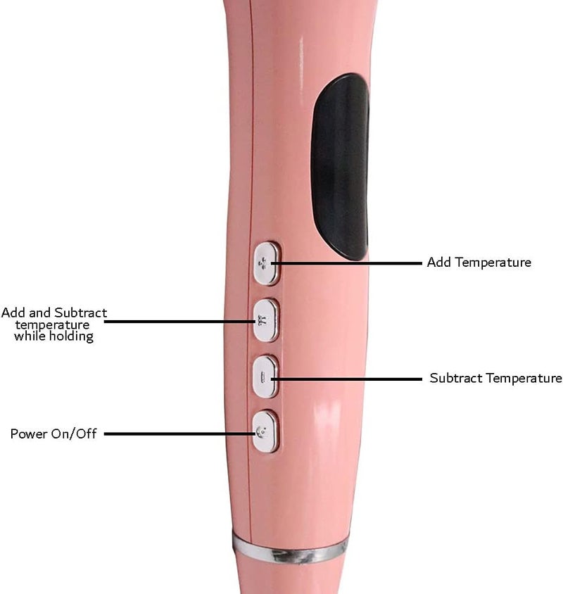 بوسيديان مكواة تجعيد احترافية أوتوماتيكية Air Curler Spin N Curl 1 بوصة سيراميك دوارة (وردي) - Image 2
