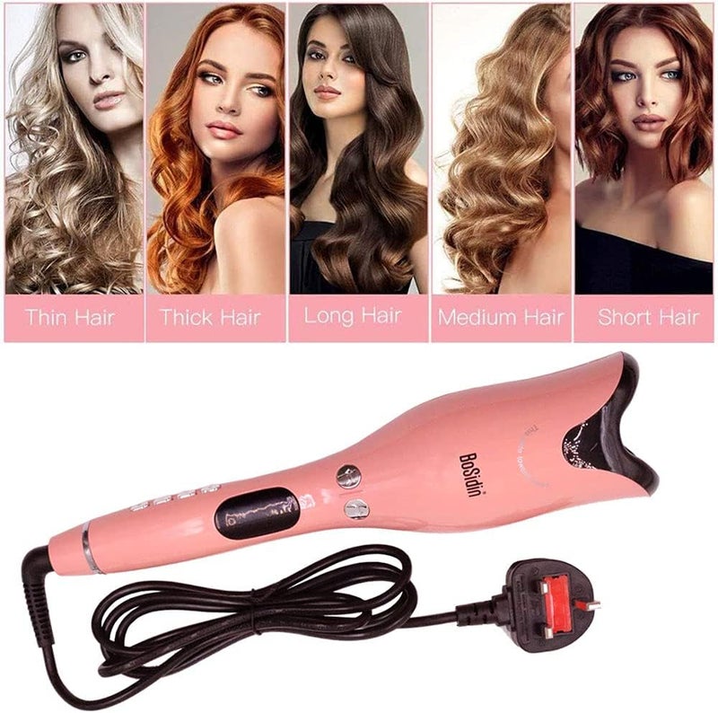 بوسيديان مكواة تجعيد احترافية أوتوماتيكية Air Curler Spin N Curl 1 بوصة سيراميك دوارة (وردي) - Image 3