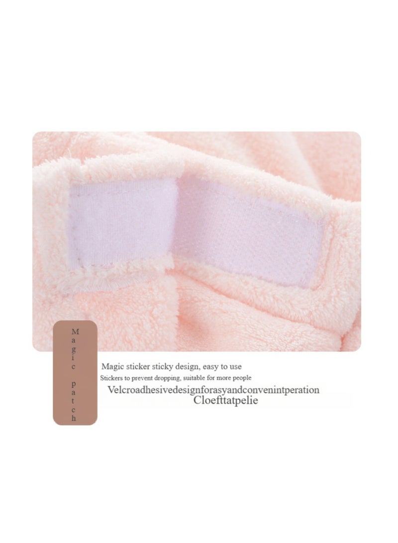 Cat Coral Fleece Drying Hat and Bathrobe Set with Embroidery - Short and Long Hair Options (3-Piece Set) - Image 5