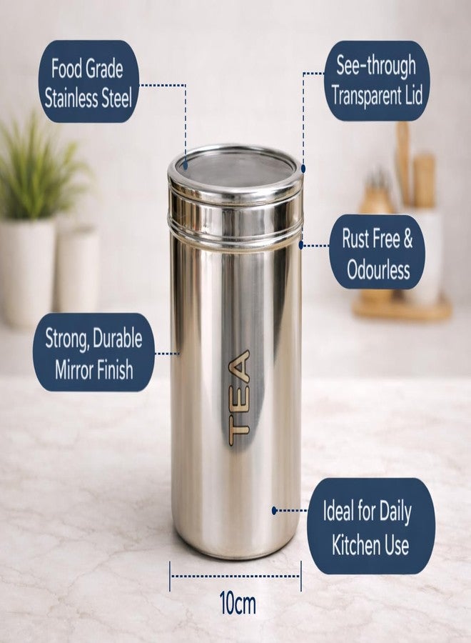 STEEPLE Tea Sugar Containers Set of 2| Tea & Sugar Canister| Steel Containers| Kitchen Containers - (Pack of 2) - Image 5