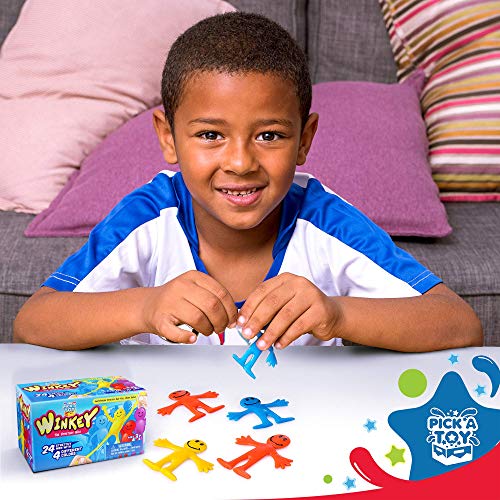 Pick A Toy Stretchy Happy Man Toy Party Favors: Bendy Toys Set of 24 - Perfect Stretchy Toys Small Prizes for Goody Bag Stuffers and Egg Fillers - Image 3