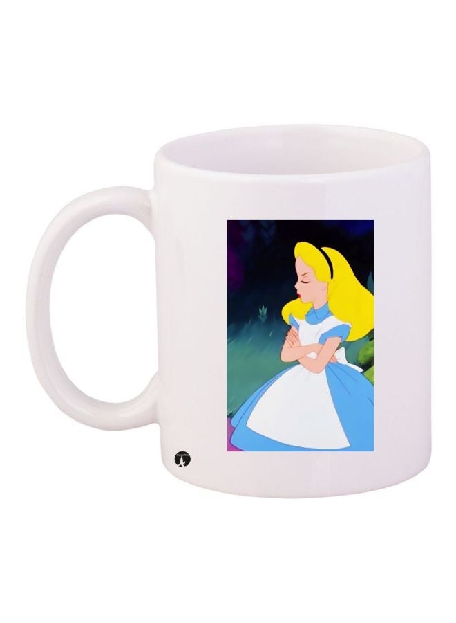 RYN Princess Printed Coffee Mug White/Blue/Yellow 11ounce