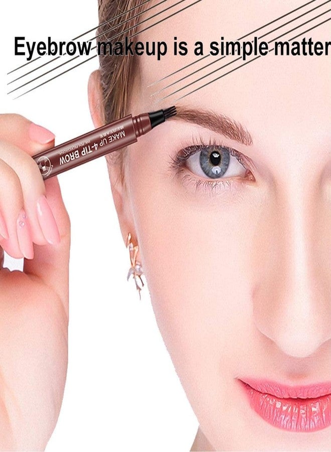 click2shop Clear Eyebrow Microblading Pen - Waterproof, Long-Lasting, Sweat Resistant, Flawless Natural Looking Brows with 4 Micro-Fork Tip, Stays on All Day (BLACK) - Image 4
