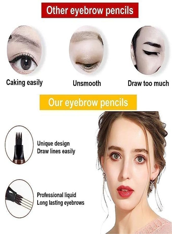 click2shop Clear Eyebrow Microblading Pen - Waterproof, Long-Lasting, Sweat Resistant, Flawless Natural Looking Brows with 4 Micro-Fork Tip, Stays on All Day (BLACK) - Image 5