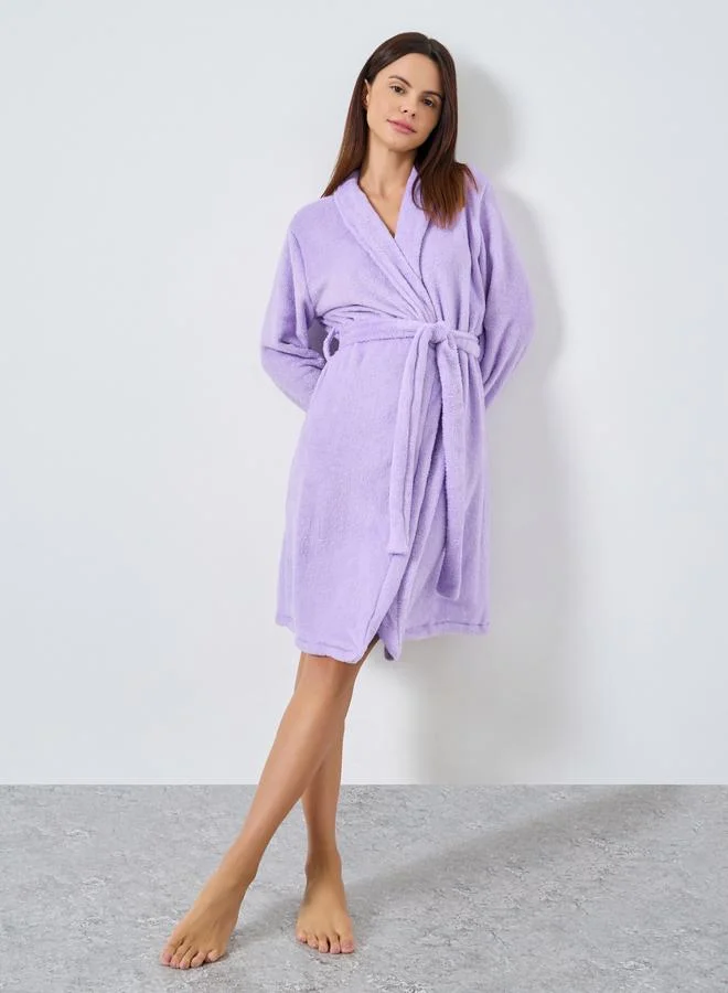 ستايلي روب فليس بياقة شال