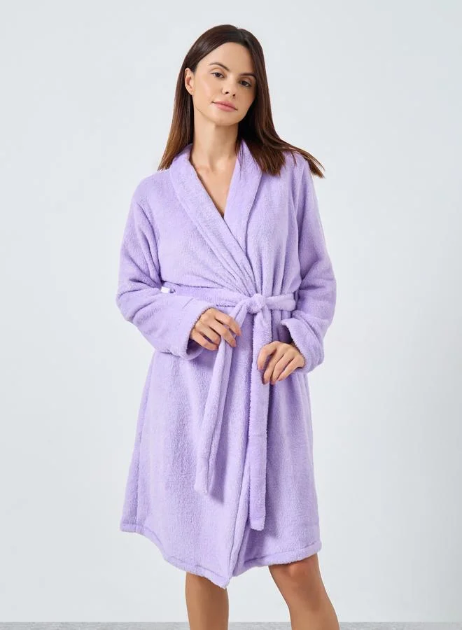 ستايلي روب فليس بياقة شال