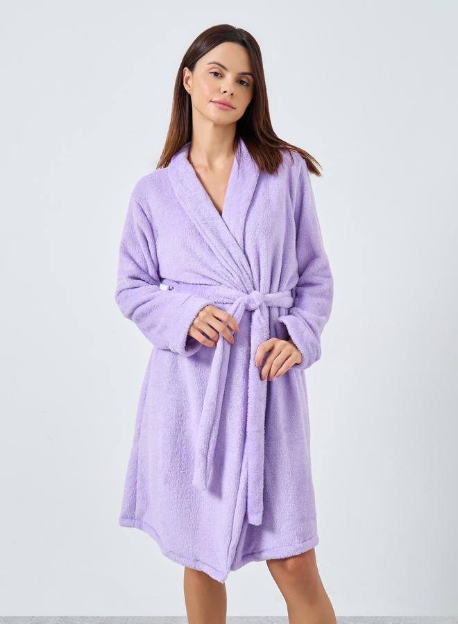 ستايلي روب فليس بياقة شال - Image 2