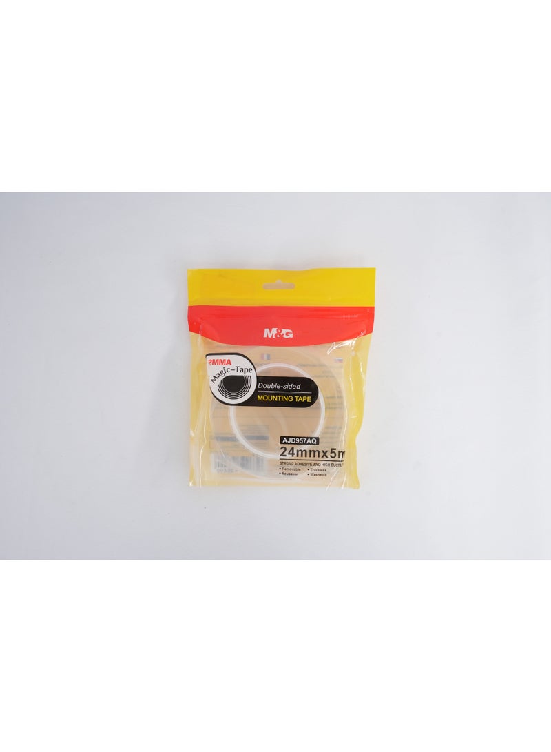M&G double sided Nano Transparent Mounting Tape 24mmx5m (1 roll) - Image 1
