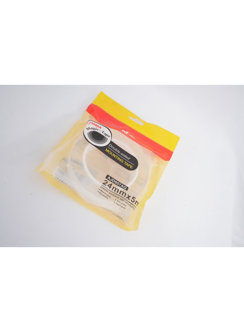 M&G double sided Nano Transparent Mounting Tape 24mmx5m (1 roll) - Image 3