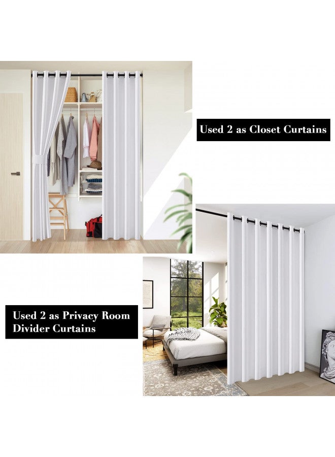Shineland SHINELAND Sliding Closet Door for Bedroom,Simple Minimal Soft Cloth Fabric Curtains Doorway Privacy RV Sliding Screen Door Closer Fits 48x80 Accordion Door,52 Wide by 80 Inches Long,White  - Image 2