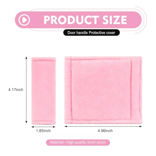Foelony 2 PCS Car Inside Roof Handle Cover, Cute Bow Soft Anti-Scratch Pull Handle Protector, Universal Auto Interior Decor Accessories for Car SUV RV Truck (Pink) - Image 2